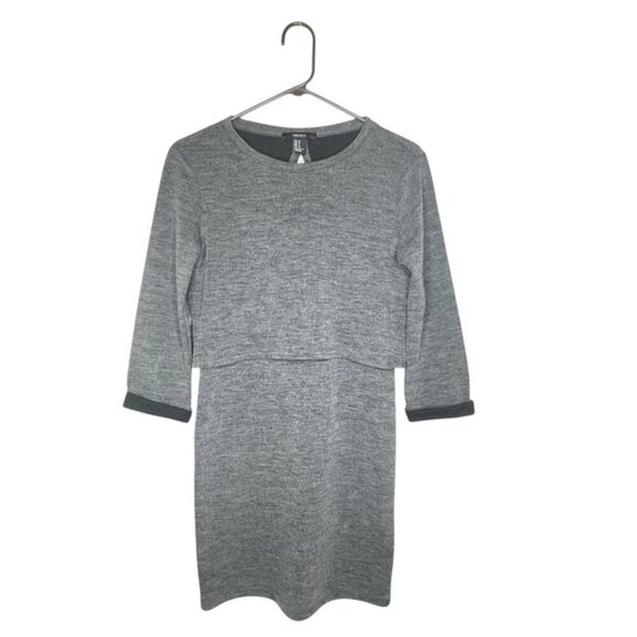 FOREVER 21 Charcoal Gray Open-Back Sweater Dress - Size Medium - Picture 2 of 6